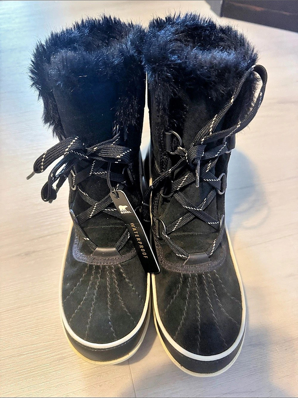 NWT Sorel Joan of Arctic Wedge Waterproof Wedge Boots Black US 8.5